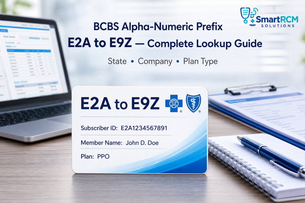 BCBS Alpha Numeric Prefix E2A to E9Z