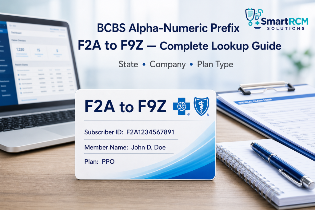 BCBS Alpha Numeric Prefix F2A to F9Z