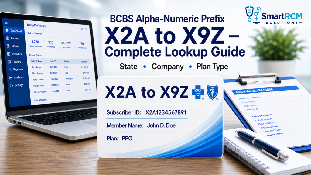 BCBS Alpha Numeric Prefix X2A to X9Z