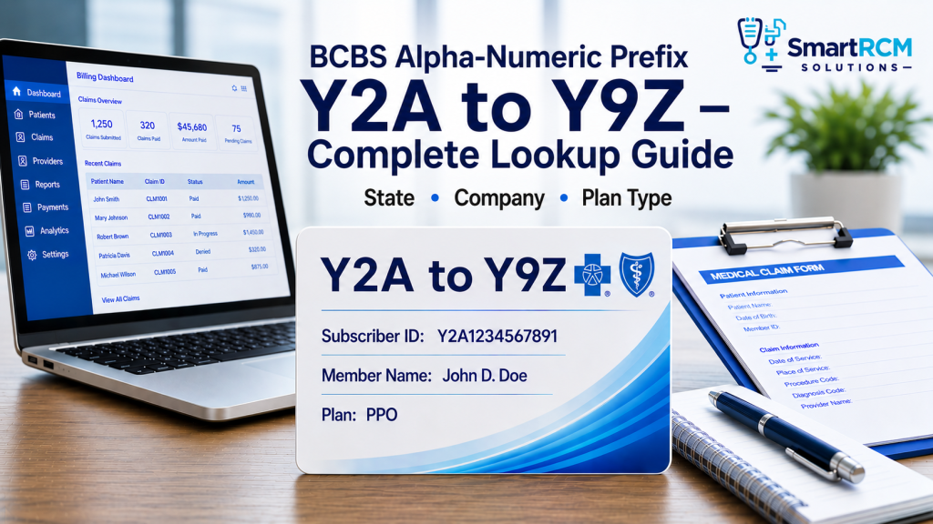 BCBS Alpha Numeric Prefix Y2A to Y9Z