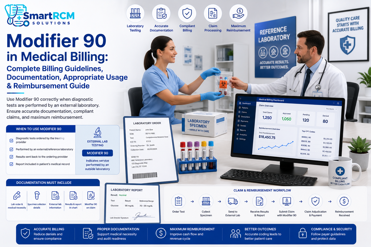 Read more about the article Modifier 90 in Medical Billing – Complete Billing & Usage Guide